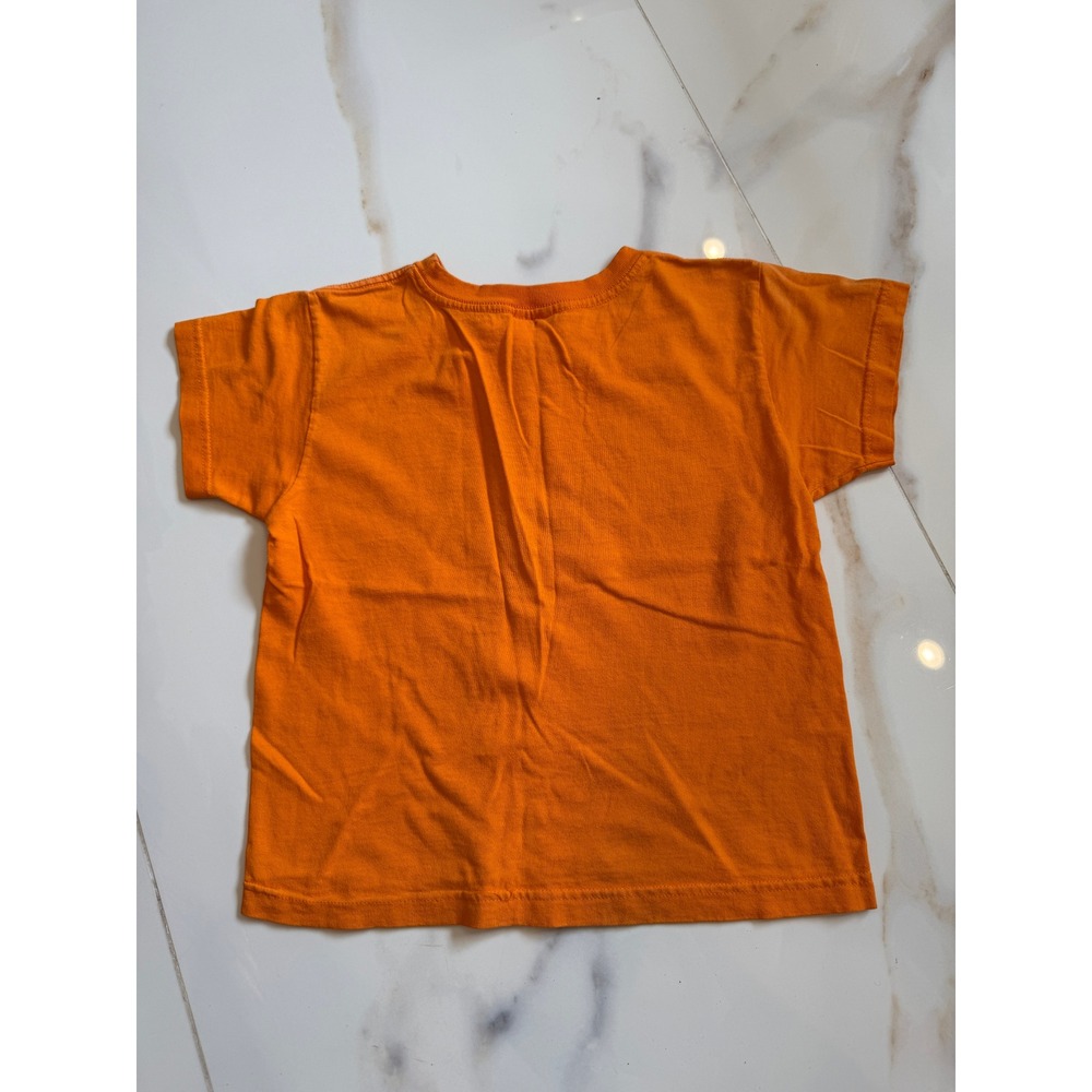 Gaziani Vintage Kids Orange Graphic T-Shirt‎ Hawaiian Bulldog Made in USA Small - Picture 4 of 6